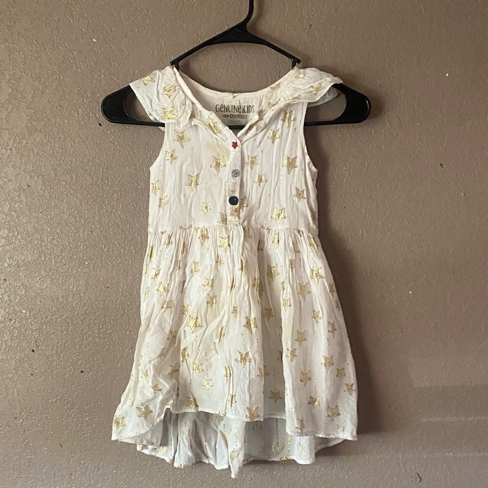 Genuine Kids White and Gold Star Dress